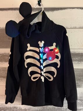 Mickey Kids Skeleton light-up Hoodie with Mickey Ears